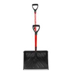Snow Joe SJ-SHLV01-RED Shovelution Strain-Reducing Snow Shovel | 18-Inch | Spring Assisted Handle (Red)
