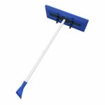 Snow Joe SJBLZD Original 2-in-1 Snow Broom with 18-Inch 3rd Party Tested Scratch Free Foam Head + Large Ice Scraper, Blue