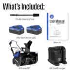 Westinghouse WSnow22 48V Cordless Snow Blower 22 Inch Kit, Steel Auger, LED Lights, 1600W Brushless Motor, 25ft Throwing Distance, Plows 840lbs/min, Compatible with Snow Joe Batteries