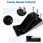 FINALAWOLF Tractor Bucket Protector,Double Lock Nuts and Bolts Anti-Slip Protector,2 Ski Side Protector,for Snow and Gravel Removal, Black