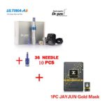 Miss Ammy Electric Auto Ultima A6 Dr.Pen Tattoo Dr.Pen Skin Care Spa Beauty MTS Anti-Aging & 36PIN Tattoo Needles (10PCS) with 1PC JAYJUN Gold Snow Black Mask