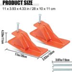 Tractor Bucket Protector, 2pcs Ski Edge Protector, 11″ Long Turf Tamer Skid Protector, 4″ Width, Heavy Duty Steel Bucket Attachment For Snow Leaves Removal, Spreading Gravel,Orange