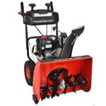 PowerSmart 24-Inch Self-Propelled Gas Snow Blower, Powered by B&S 208cc Engine, Electric Start, 13-Inch Snow Tires, Handle Warmer, Two-Stage Snow Blowers with LED Lights