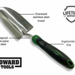 Edward Tools Bend-Proof Garden Trowel – Heavy Duty Polished Stainless Steel – Rust Resistant Oversized Garden Hand Shovel for Quicker Work – Digs Through Rocky / Heavy soils – Comfort Grip (1)