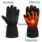 Electric Battery Heated Gloves for Women Men,Touchscreen, Black, Size Large