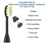 One Series Replacement Toothbrush Heads Pisonicleara Compatible with sonicare Philips One Series BH1022/03 HY1100/02 HY1102 (8-pc) Battery Brush, Mango Snow White Travel Refill (one-Blue)