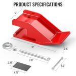 2024 New Upgraded Tractor Bucket Protector(Red),5” Wide Skid Edge Protector, Twin-screw Ski Edge Protector with Anti-slip Steel Plate for Snow Leave Removal Spreading Gravel, 1 Pack