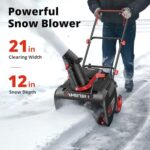 AMERISUN 21-Inch Gas Snow Blower, Powered by 4-Cycle 212cc OHV Engine, Recoil Start, 35Ft Snow Throwing for Decks/Driveways/Sidewalks