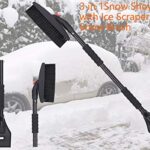 Elefama 3-in-1 Snow Shovel Kit for Car Emergency Driveway Snow Removal with Ice Scraper and Snow Brush Window Windshield Portable Collapsible Snow Shovel for Backyard Trucks SUV Deck Stairs