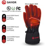 SAVIOR HEAT Heated Gloves, Unisex Rechargeable Battery Powered Electric Heating Glove for Winter Outdoor (Black S66B, Medium)