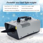 blessny High-velocity Snow Machine, Wired Remote Portable Premium Artificial Snowflake Machines for Indoor Outdoor Christmas Party, 650W Low Consumption with Max 2000CFM Output, ETL Listed