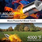 Propane Torch Burner Weed Torch High Output 1,800,000 BTU with 10FT Hose,Heavy Duty Blow Torch with Flame Control and Turbo Trigger Push Button Igniter,Flamethrower for Garden Wood Ice Snow Road (Blue