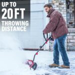 MZK Cordless Snow Shovel, 20V 13-Inch Battery Powered Snow Thrower, Battery Snow Blower with Directional Plate & Adjustable Front Handle(4.0Ah Li-ion Battery & Fast Charger Included)