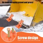 Tractor Bucket Protector(Upgraded Version), 2Pcs Ski Edge Protector, Turf Tamer Skid Protector with Grade8.8 Double Lock Nuts and Bolts, Heavy Duty Steel for Snow Removal Spreading Gravel,Orange