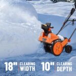 VECELO 18” 15Amp Electric Snow Shovel, Corded Snow Blower with 180° Chute Rotation & 2 Transport Wheels, 25’ Throwing Distance for Driveway, Sidewalk