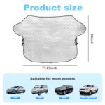 Dickno Windshield Cover for Ice and Snow, 3-Layer Car Windshield Snow Cover to Remove Snow and Ice, Anti-Theft Frost Removal Protector with Strong Magnetic Edge for Winter