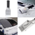 Heated Auto Electric Windshield Ice Scraper W/Flashlight Snow Melter Removal Car