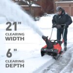 PowerSmart 80V 21-Inch Single Stage Cordless Snow Blower with 6.0Ah Battery and Charger