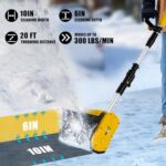 Rozlchar Cordless Snow Shovel for DeWALT 20V Battery, Electric Snow Blower for Driveway with Adjustable Front Handle & Telescopic Pole, 10in Width & 6in Depth & 20ft Throwing Distance(No Battery)