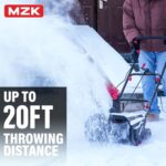 MZK 16-Inch Electric Walk-Behind Snow Blower with 20ft Throwing Distance, Electric Snow Blower with 13-Amp Motor,Directional Chute Control, Black