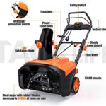 TACKLIFE Electric Snow Thrower, 15 Amp, 20 INCH Snow Blower, 30FT MAX Throwing Distance, 180° Rotatable Chute, 60°- 90° Adjustable Nozzle, Removable Flashlight, Overload Protection