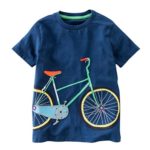 Toddler Kids Baby Boys Girls Clothes Cartoon Short Sleeve T-Shirt Tops (Dark Blue, 8T)