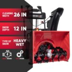 PowerSmart 26-Inch Self Propelled Two-Stage Snow Blower Gas Powered 252cc Engine with Electric Start, High-Intensity Headlight