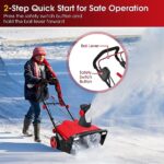 Safstar Snow Blower Clearance, 20-Inch 15-AMP Walk-Behind Snow Thrower W/LED Headlights & 180° Rotating Chute, 30FT Throwing, 10″ Depth Clearing Path, Corded Electric Snow Sweeper for Driveway (Red)