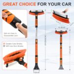 COMOWARE Extendable Snow Brush for Car, Ice Scrapers for Car Windshield Combo Kit with 270° Pivoting Head, 6-in-1 Snow Removal Tool with Snow Shovel Snow Scraper for Car, Truck, SUV, Winter Car Kit