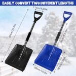 Snow Shovel?2025 Upgraded Lightweight High-Capacity Aluminum Snow Removal Tool with Portable Handle, Kids Snow Shovel, Suitable for Emergencies, Car Driveways, Gardens, Camping (Black