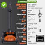 Cordless Snow Shovel, 24V 4.0Ah Electric Shovel, Battery Operated Snow Blower, Battery Powered Snow Thrower, Battery Snow Blower with Li-ion Battery & Charger (2 Batteries, 3 Speed)