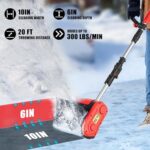 Rozlchar Cordless Snow Shovel for Milwaukee M18 18V Battery, Electric Snow Shovel for Driveway w/Adjustable Front Handle & Telescopic Pole, 10in Width & 6in Depth & 20ft Throwing Distance(No Battery)