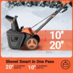 VOLTASK 48V Cordless Snow Blower, 48-Volt | 20-Inch Brushless Electric Snow Blower Cordless, Battery Snow Blower with Directional Plate & LED Lights (2 * 24V Battery & Dual Quick Charger Included)