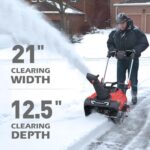 PowerSmart 80V MAX Cordless Snow Blower, 21-Inch Single Stage with 6.0Ah Battery and Charger (DB2801RB)