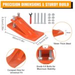 Tractor Bucket Protector, 2Pcs Edge Tamer 3/8” Thickness Easy Install for Driveway Snow Removal Gravel Spreading Lawn Safety, Heavy-Duty Anti-Skid Device with Lock Nuts & Double Bolts (Orange)