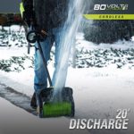 Greenworks PRO 12-Inch 80V Cordless Snow Shovel, 2.0 AH Battery Included 2600602