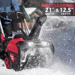 PowerSmart 21” Cordless Snow Blower Included Battery and Charger, 80V 6.0Ah Battery Powered Single Stage Snow Thrower